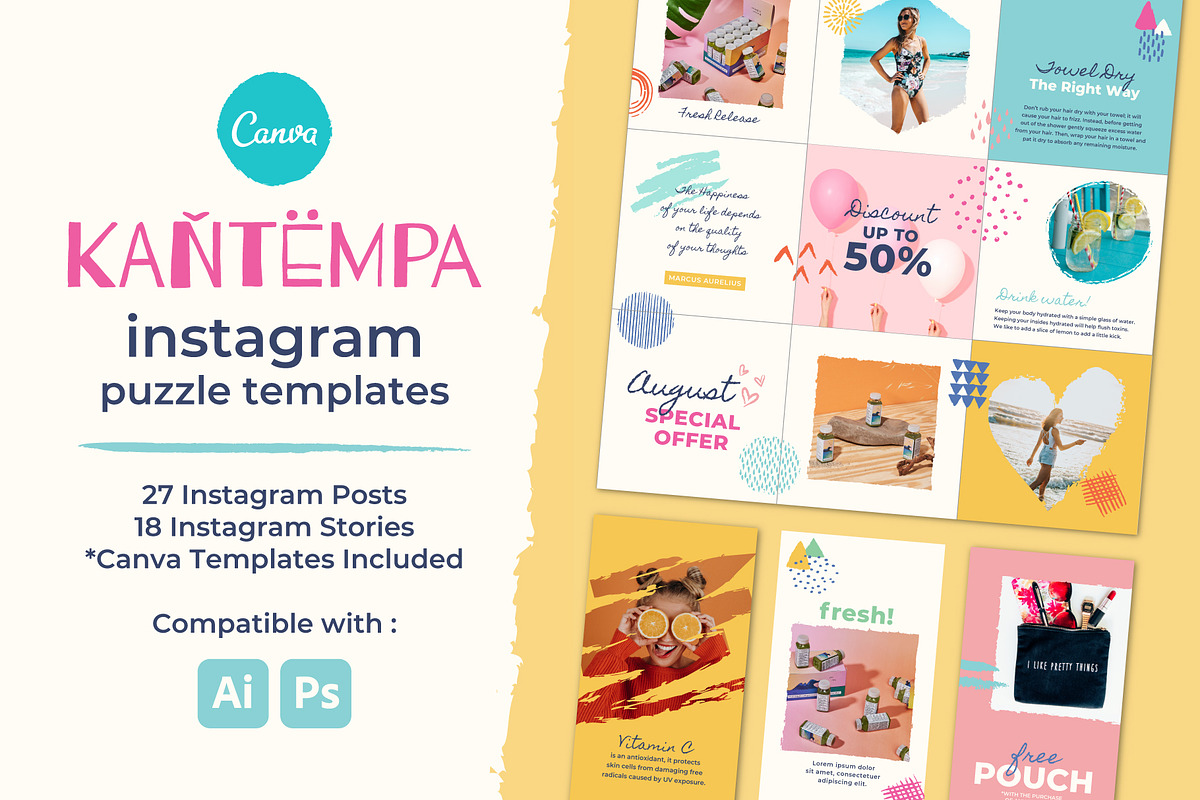 Kantempa#1 Instagram+Canva Templates, a Social Media Template by Storyteller Imagery (Photo 1 of 6)