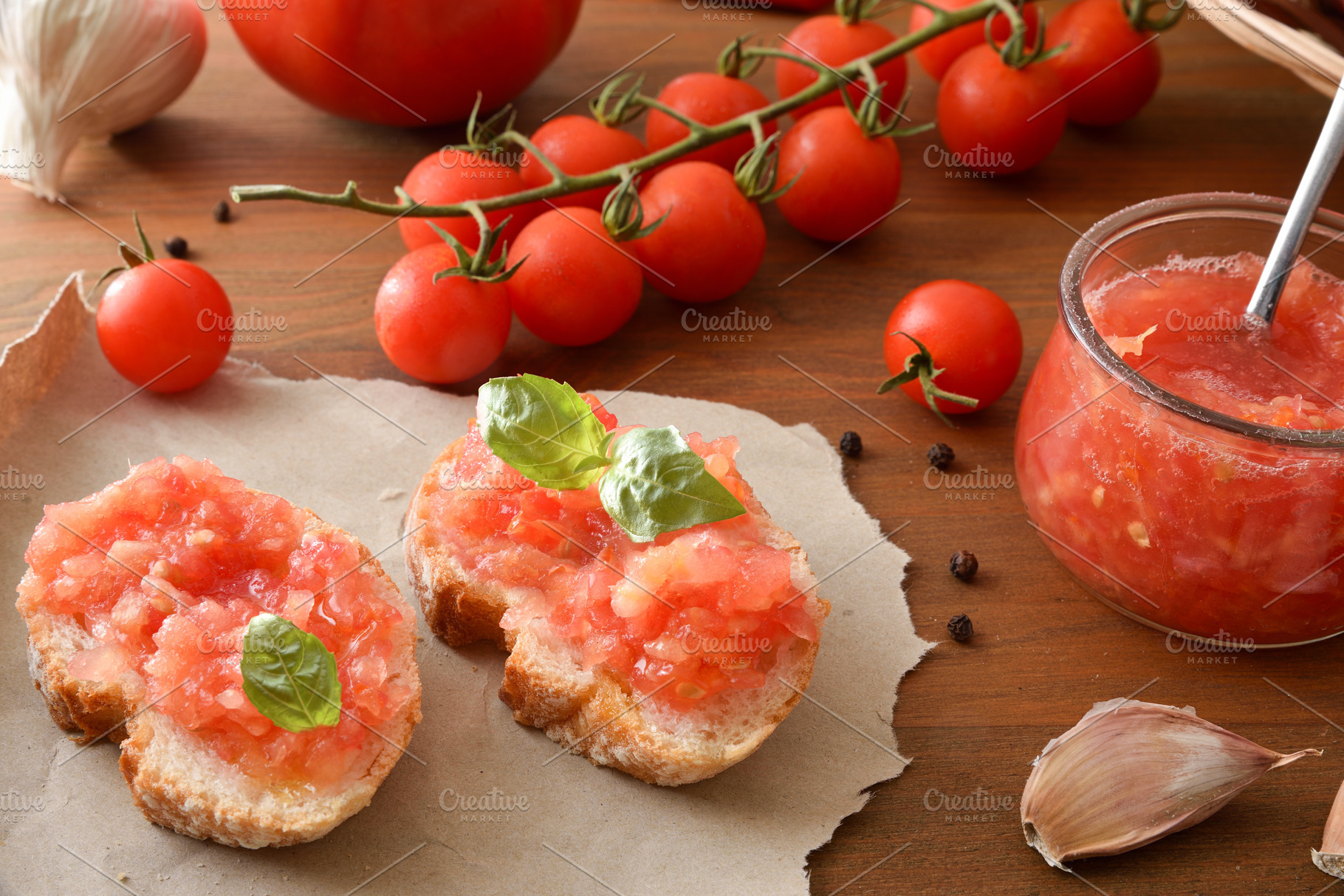 Tomato Bruschetta with Fresh Basil, a Food & Drink Photo by Davizro's Market