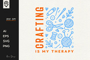 Crafting is my therapy, DIY lovers, a Graphic by shaondesigns (Thumbnail 1 of 4)