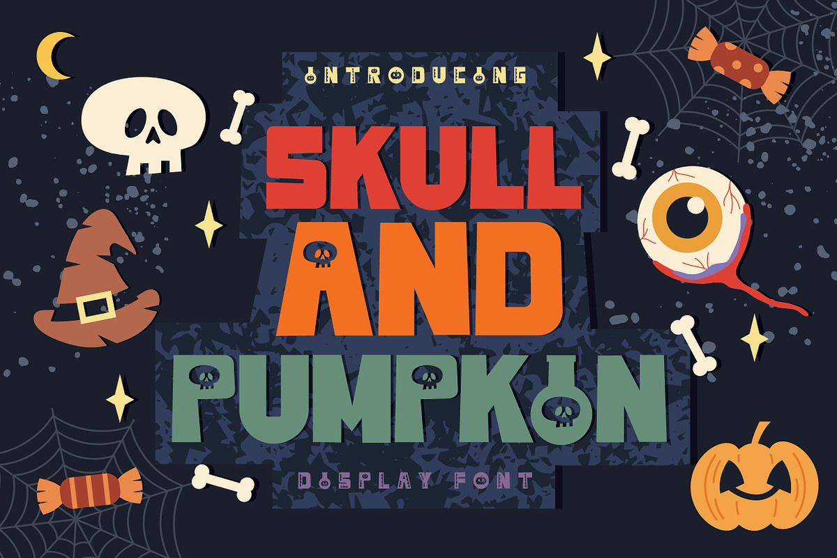 Skull And Pumpkin, a Font by caocastudio (Photo 1 of 4)