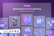 Generative AI & Creativity 3D Pack, an Illustration by twinstd (Thumbnail 1 of 7)