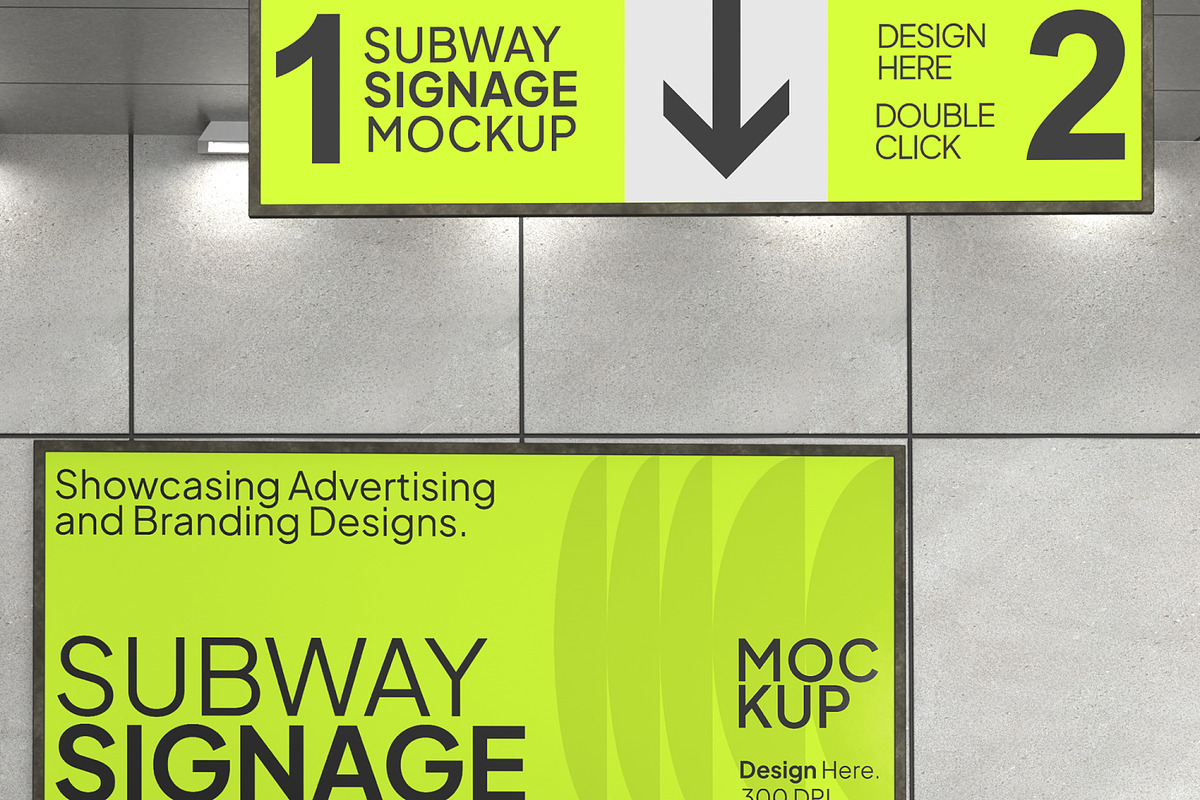 Subway Signage Mockup, an Advertising Mockup by Permadi Creative