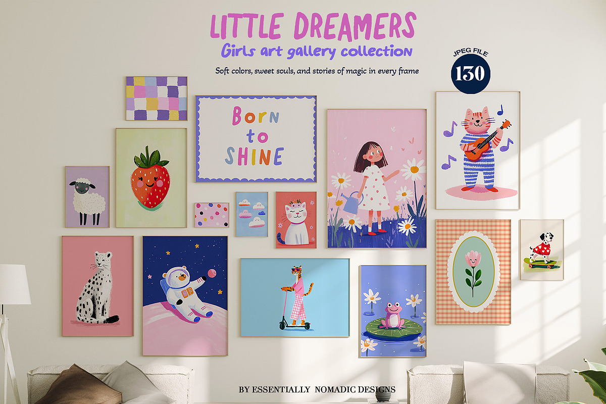 Girls-Nursery Wall Art-Whimsy Prints, a Background Graphic by Essentially Nomadic (Photo 1 of 14)