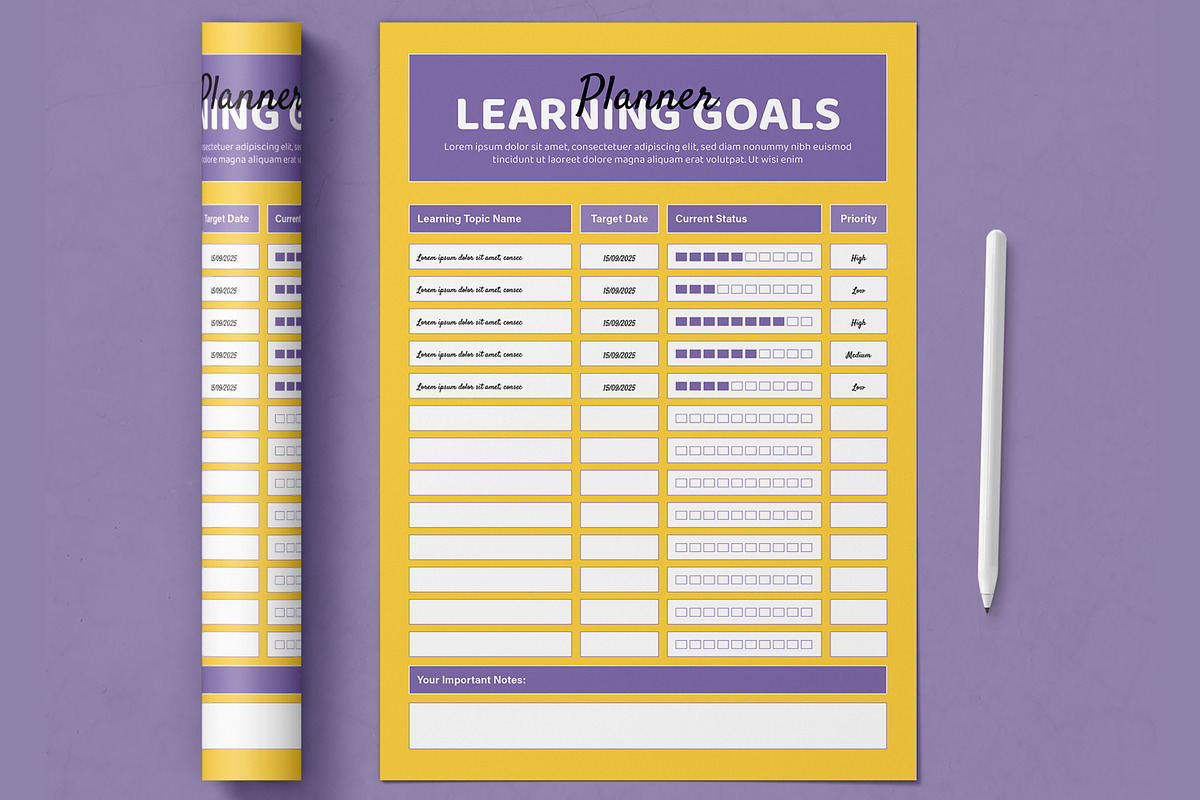 Learning Goals Educational Planner, a Stationery Template by ContestDesign (Photo 2 of 2)