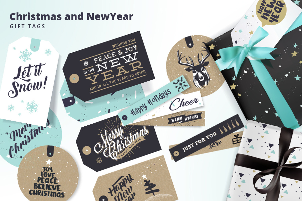 Christmas and New Year’s Gift Tags, an Object Illustration by PureSolution (Photo 1 of 6)