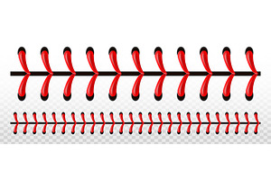 Baseball ball stitche, red lace seam