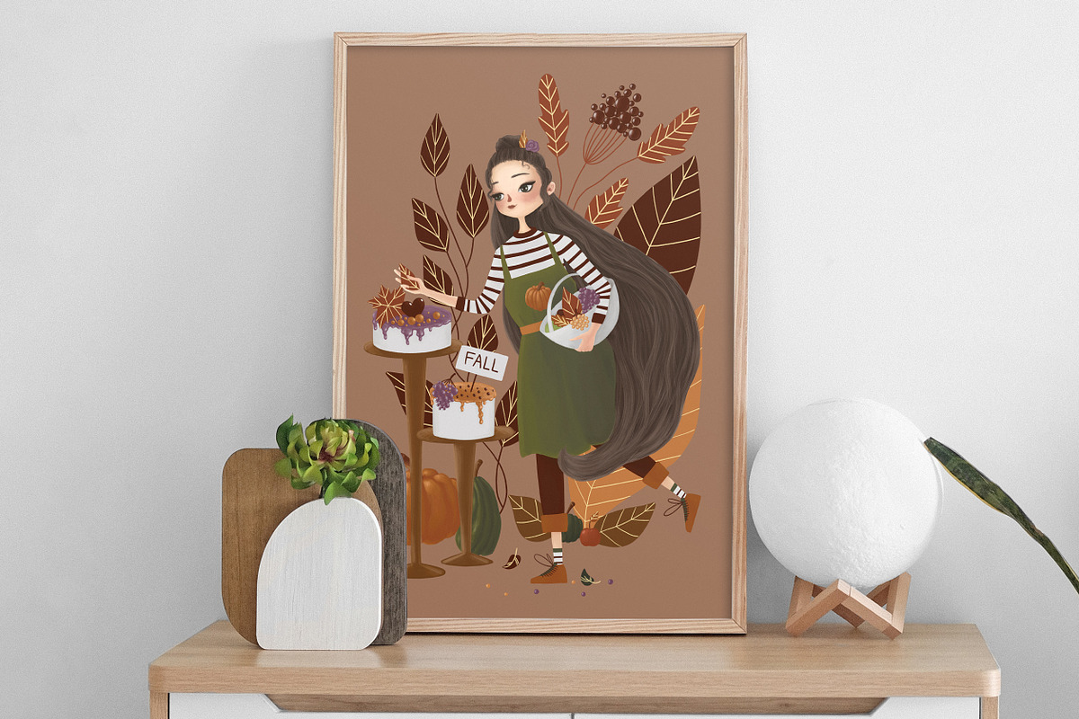 Unique Fall Baker Girl Illustration, a Seasonal Illustration by Chloe's Illustrations (Photo 4 of 4)