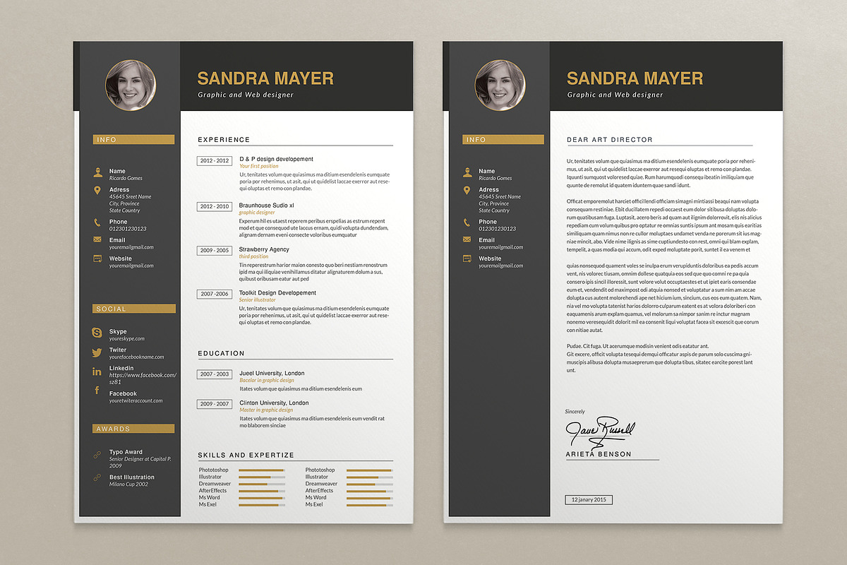 Resume Template B, a Resume Template by sz81 (Photo 2 of 4)