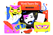 10 World Theatre Day Illustration, a Person Illustration by denayunebgt (Thumbnail 1 of 4)
