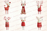 Reindeer Funny Christmas Clipart, an Illustration by DreamCafeArt (Thumbnail 6 of 8)