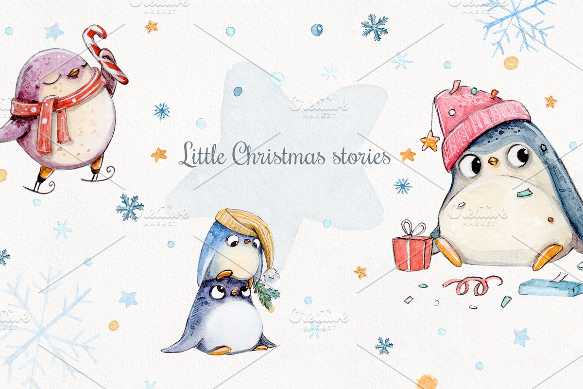 Christmas with Penguins, an Animal Illustration by Kristina Crocus (Photo 2 of 5)