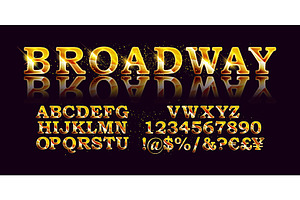 Gold Broadway font, a Graphic by Aromeo
