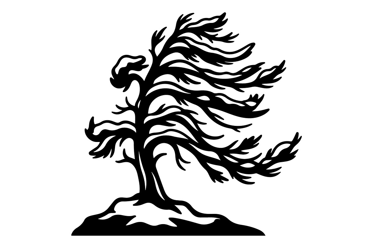 Windblown Tree Silhouette, an Object Graphic by Gfx_Store (Photo 5 of 16)