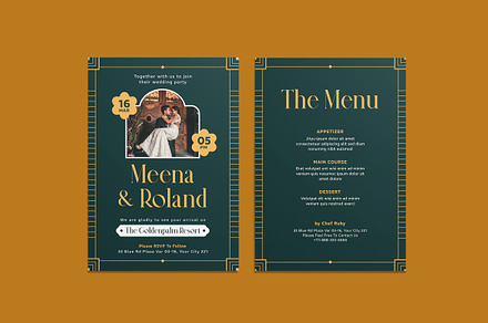 Goldenlist Wedding Invitation, an Invitation Template by iDoodle Studio
