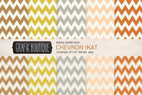 Chevron ikat digital papers preview 4