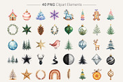 Modern Minimalist Christmas Clipart, an Illustration by Artnoy (Thumbnail 2 of 8)