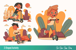 Otoped Activity - Flat Illustration, a Transportation Illustration by SlideFactory