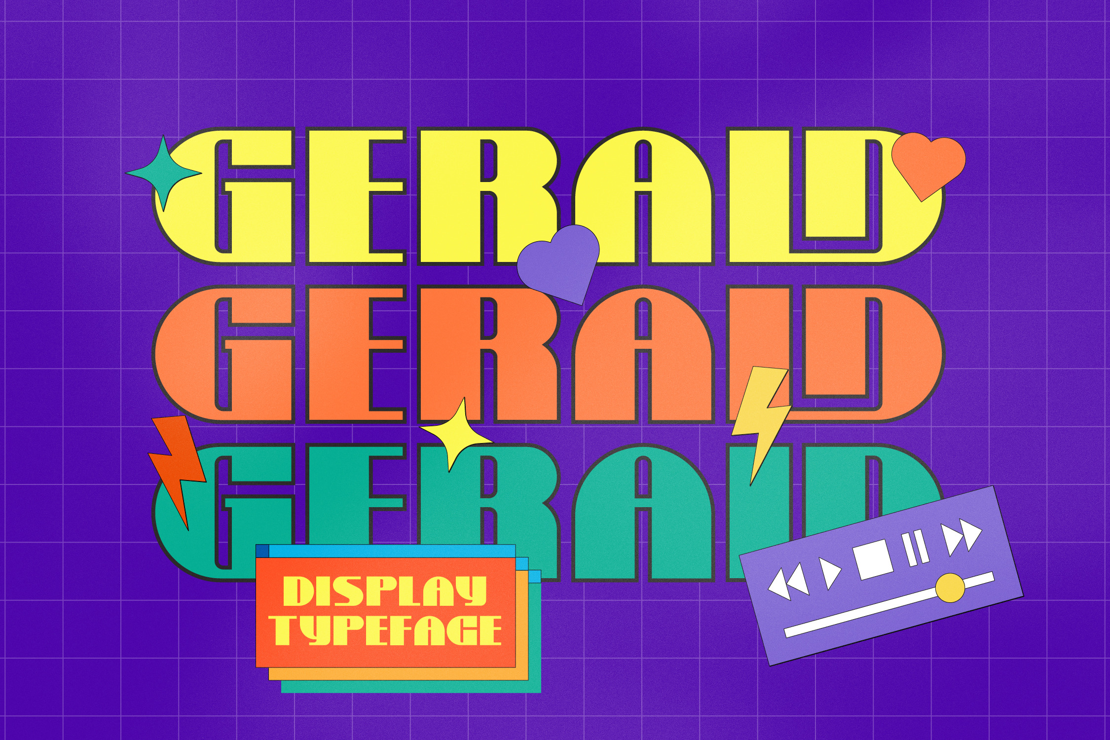Gerald Display and Retro Style Font, a Sans Serif Font by Storytype Studio