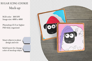 Sugar icing cookie mockup