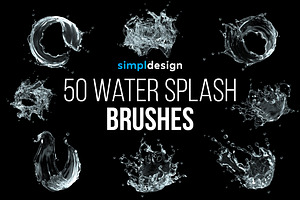 Water Splash Photoshop Brushes, a Brush Add-On by SimplDesign