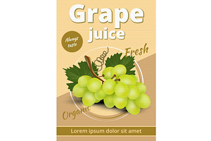 Grape juice. retro label for natural, a Food Illustration by Onyx