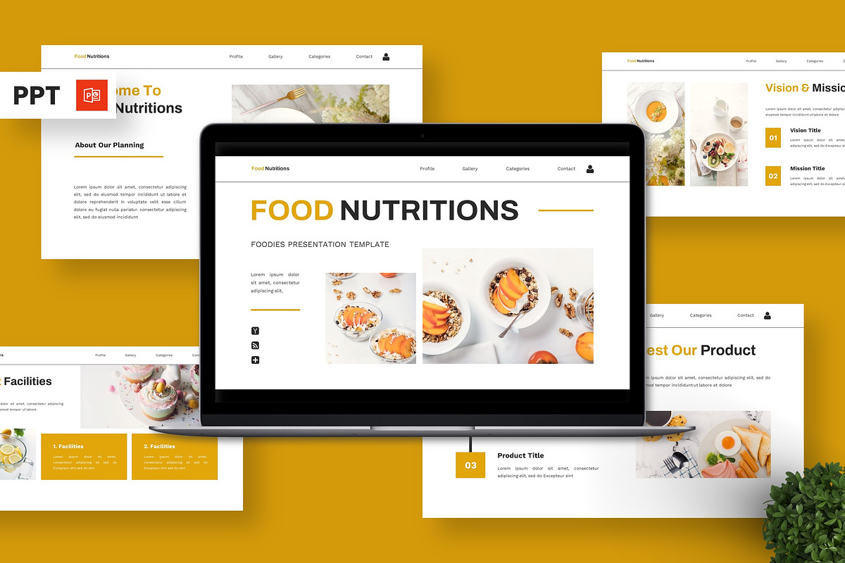 Nutritions - Foodies Powerpoint, a Presentation Template by Deepslide Studio (Photo 1 of 6)
