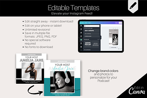 50 Podcast Instagram Template BUNDLE