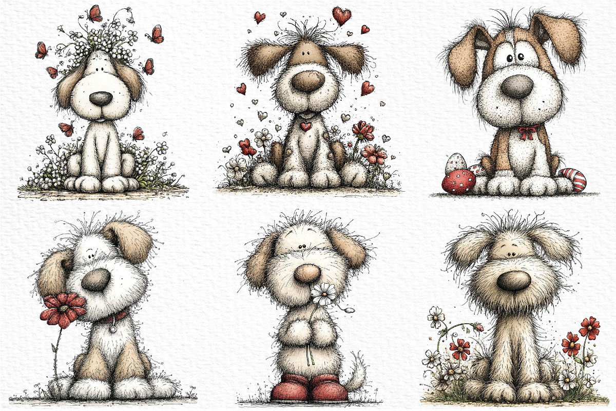 Whimsical Easter Dog Clipart, an Illustration by Craft Nest (Photo 4 of 11)