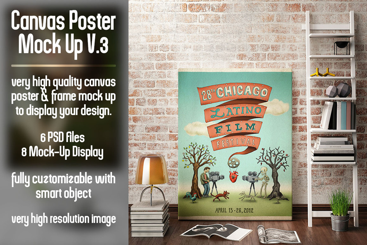 Canvas Poster Mock Up V3, a Print Template by Pixel Place (Photo 1 of 6)