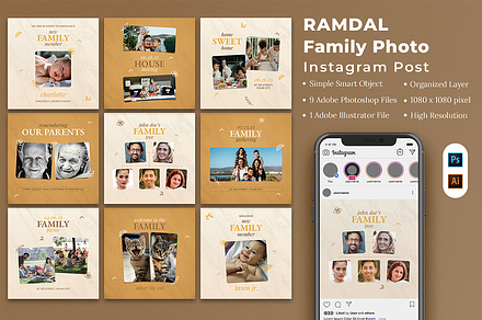 Family Photo Collage Instagram Post