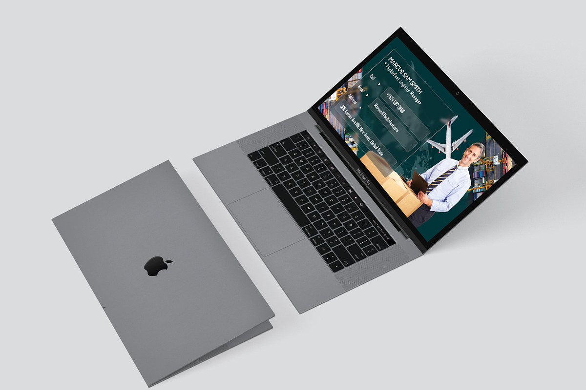 Laptop Business Card - Logistics, a Business Card Template by TheFeture (Photo 1 of 5)
