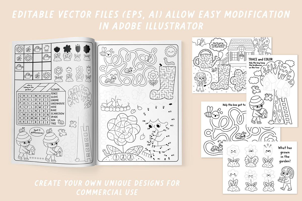 Garden coloring games and activities, an Education Illustration by Lexi Claus (Photo 14 of 16)