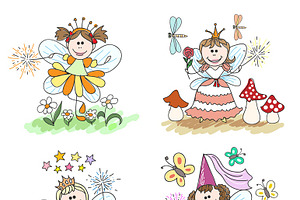 Little Fairy Children Drawings Set