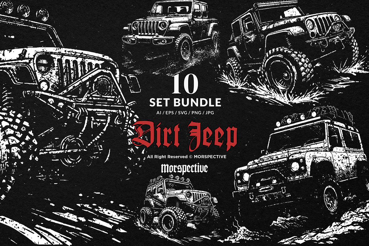 10 Bundle Dark Art Dirt Jeep Car Off, an Illustration by Morspective (Photo 1 of 7)