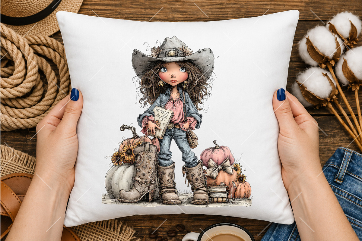Halloween Western Cowgirl Clipart, a Seasonal Illustration by OK Design (Photo 4 of 6)
