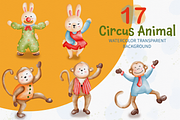 Watercolor Circus Clipart, Animals, an Animal Illustration by Apixsala (Thumbnail 5 of 14)