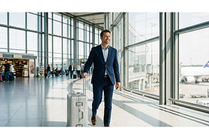 Man With Rolling Bag, an Architecture Photo by CREATIVEDEF