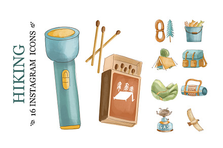 HIKING - 16 Instagram icons