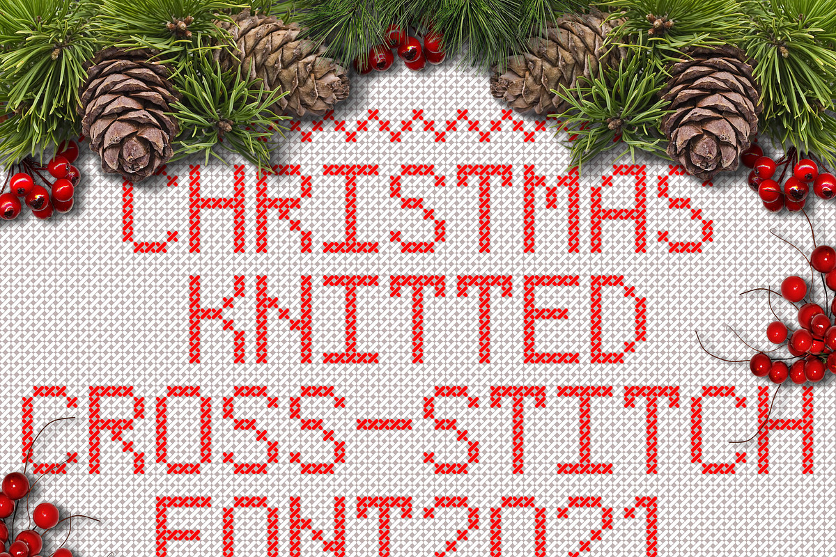 Christmas Knitted Cross-Stitch Font, a Symbol Font by Artolus (Photo 5 of 7)