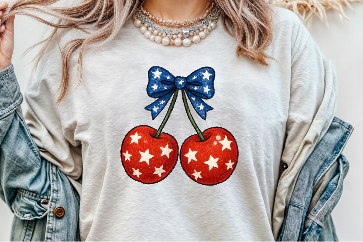 4th of July Coquette Cherry Bow, an Illustration by Sublimation Artist (Photo 2 of 9)