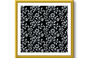 Flower pattern. Seamless black and, a Pattern Graphic by RODINA (Thumbnail 2 of 3)
