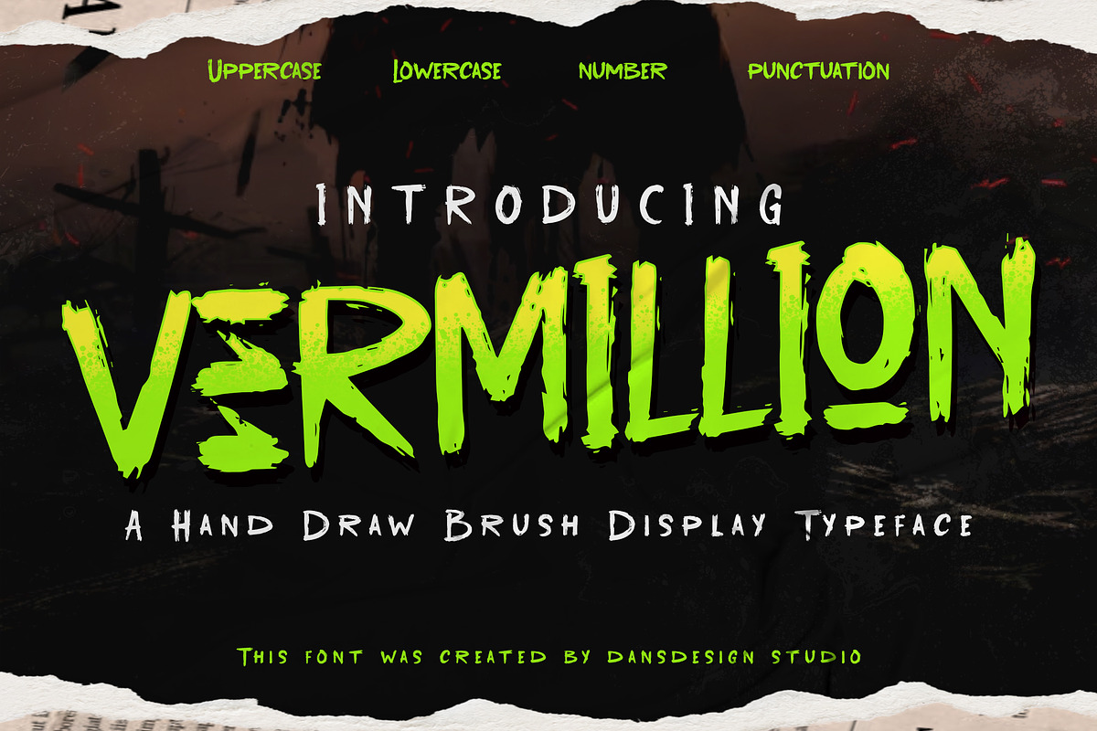 Vermillion Rough Hand Draw Brush, a Blackletter Font by dansdesign (Photo 4 of 12)