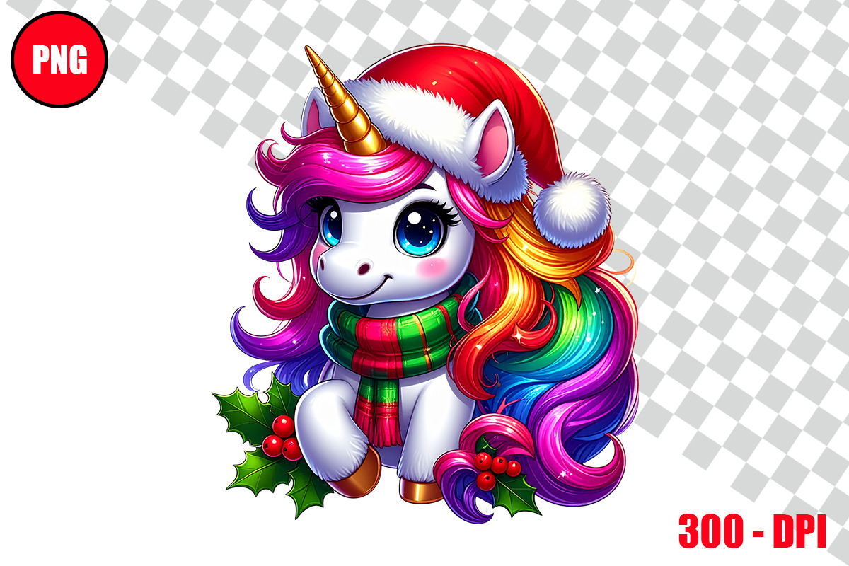 Christmas Unicorn Clipart Bundle, an Animal Illustration by taramija (Photo 6 of 26)