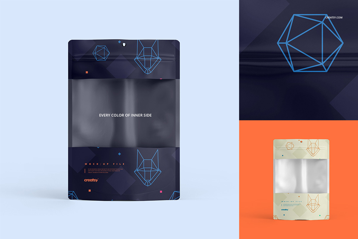 Plastic Window Bag Mockup Set, a Packaging Mockup by creatsy2 (Photo 3 of 7)