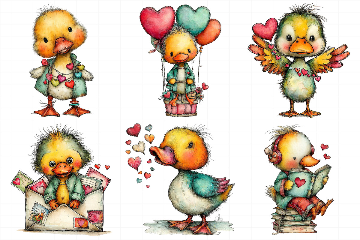 Cute Baby Duck Valentine Clip-art, an Illustration by Daily.Designs (Photo 5 of 8)