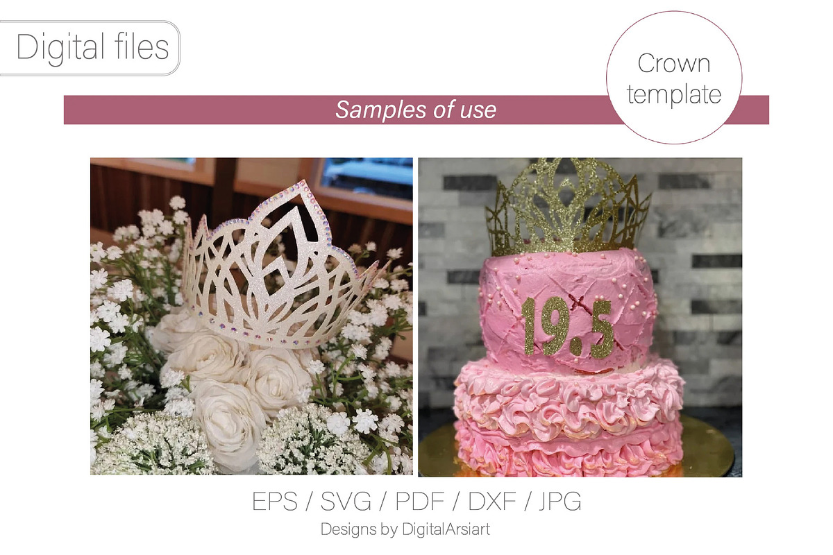 Princess crown svg tiara cut file, an Object Illustration by DigitalArsiart (Photo 5 of 6)