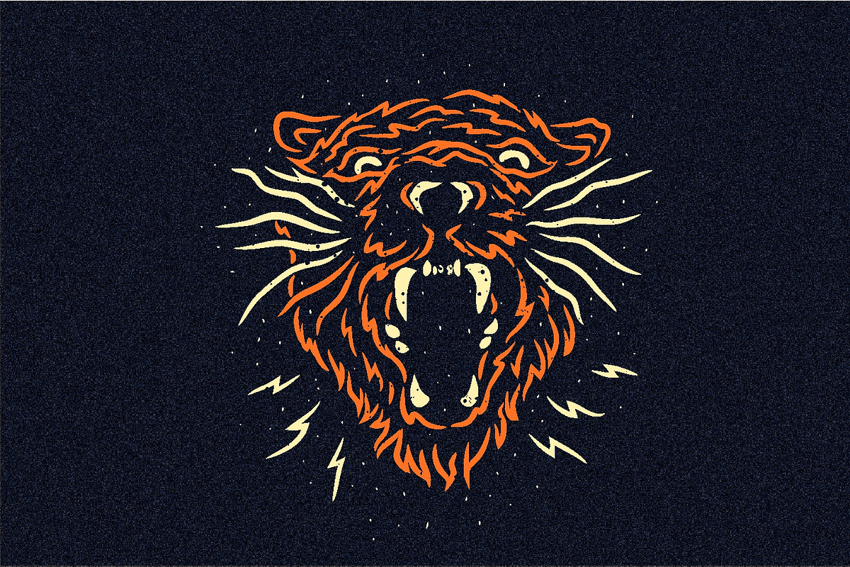 Head of Wild Beast - SVG,Vector,PNG, an Animal Illustration by Ben studio (Photo 7 of 13)