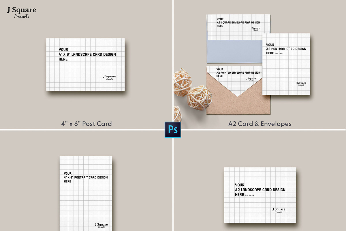 Invitation CardSet Flatlay Mockups, a Print Template by JSquarePresents (Photo 4 of 11)
