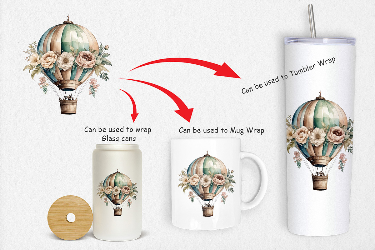 Hot Air Balloon Clipart, a Graphic by Artnoy (Photo 4 of 5)