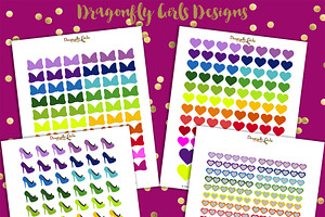 Rainbow Glam Printable Stickers